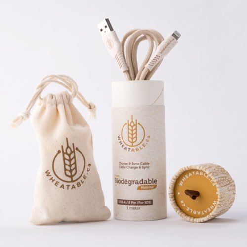 wheatable usb lightning bioderadable cable