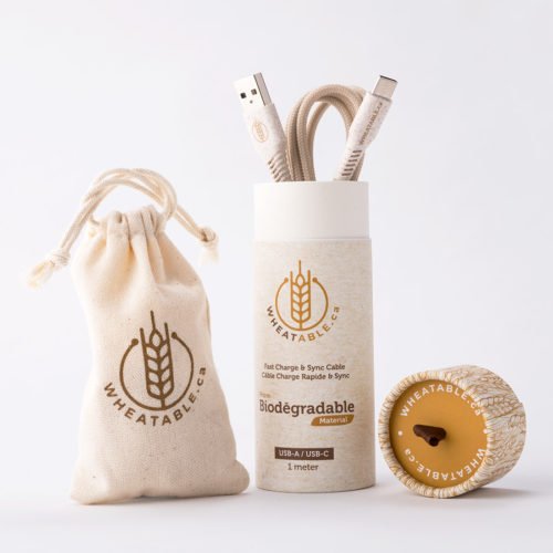 wheatable usb usbc bioderadable fastcharge cable