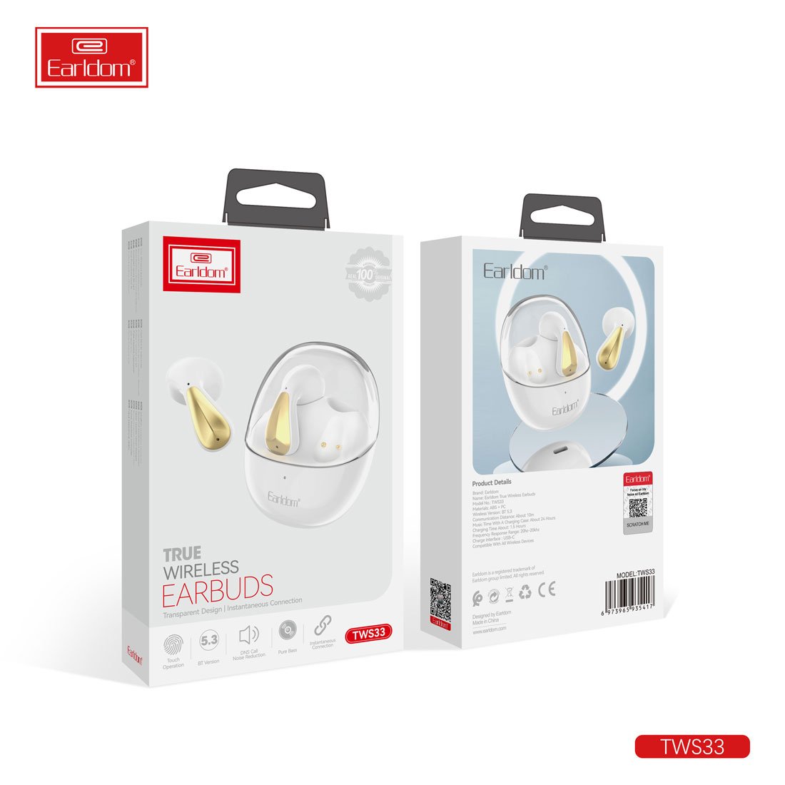 Earldom TWS33 Wireless Earphones White2 Earldom TWS33 Wireless Earphones White2