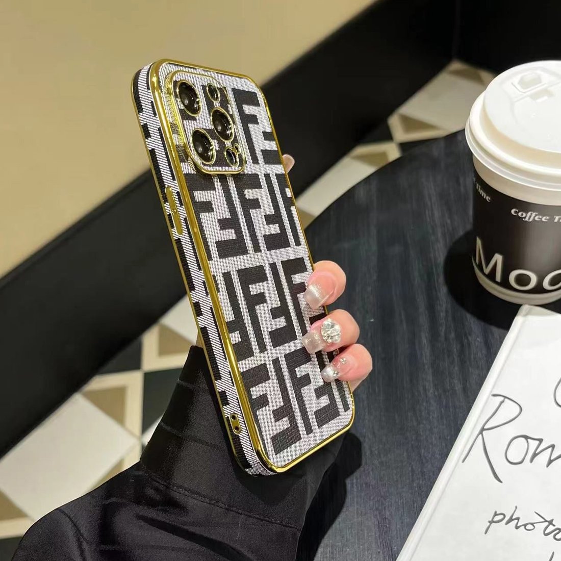 Grey Black Fendi Case For iPhone Grey Black Fendi Case For iPhone