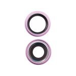 Metal Glass Lens Protection Compatible for iPhone 16 16 Plus Pink